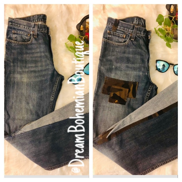 Handmade Bell Bottom Jeans UPCYCLED Jeans Vintage Unisex - Picture 5 of 7